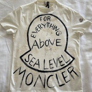 Moncler hand-painted cream tshirt  - "Everything Above Sea Level" BNWT